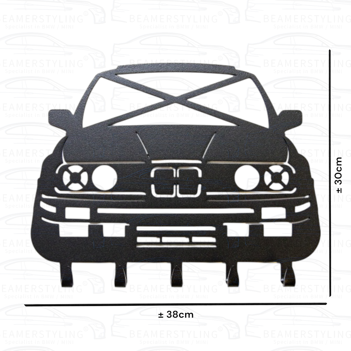 Kapstok - BMW E30 M3 - Staal - Zwart | ±38x30cm