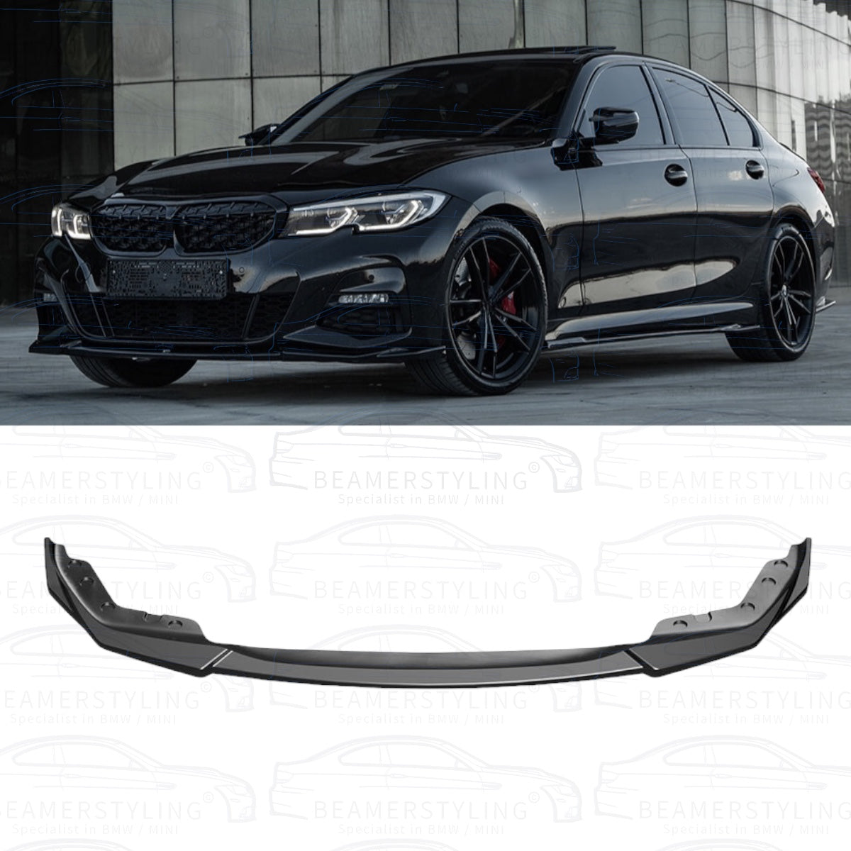 Front lip - BMW G20 / G21 - Hoogglans zwart - Voor M pakket | 19-22