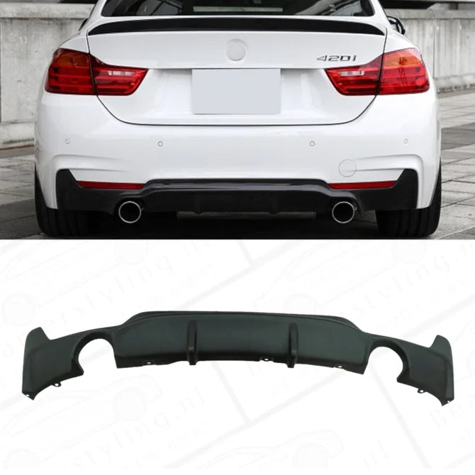Diffuser - BMW F32 / F33 / F36 - 435I / 440I - M Performance Optiek - Mat Zwart