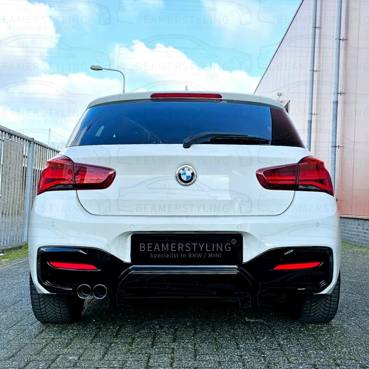 Diffuser - BMW 1 Serie F20LCI / F21LCI - M Performance Look - Hoogglans Zwart | 03/2015-2019
