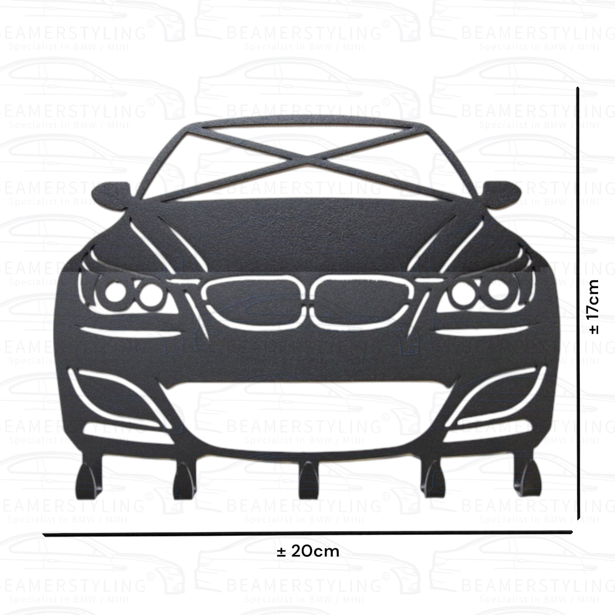 Sleutelrek - BMW E60 / E61 - Staal - Zwart | ±20x17cm