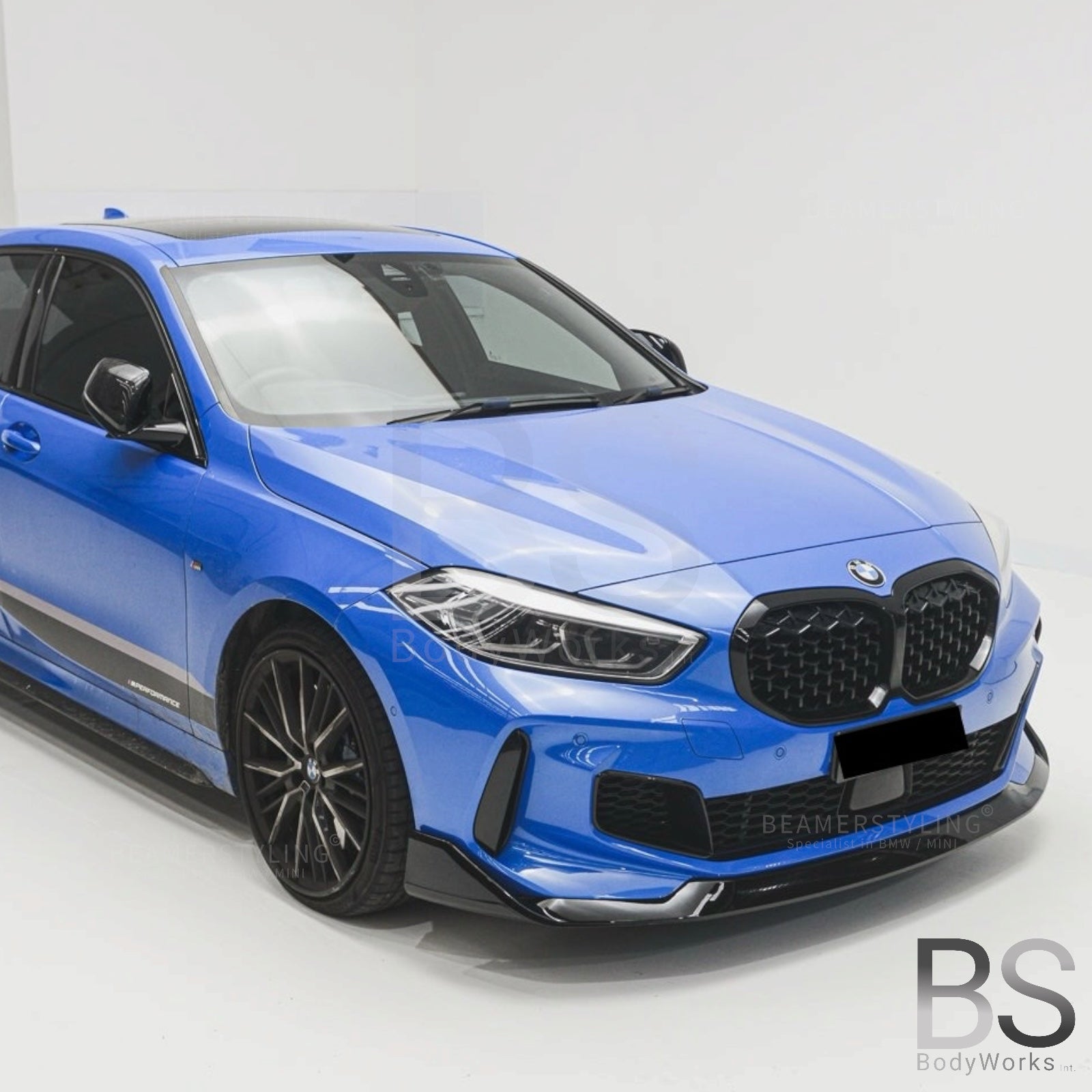 Nieren - BMW 1 Serie F40 - M135i look - Diamond - Hoogglans Zwart | 2019-2025