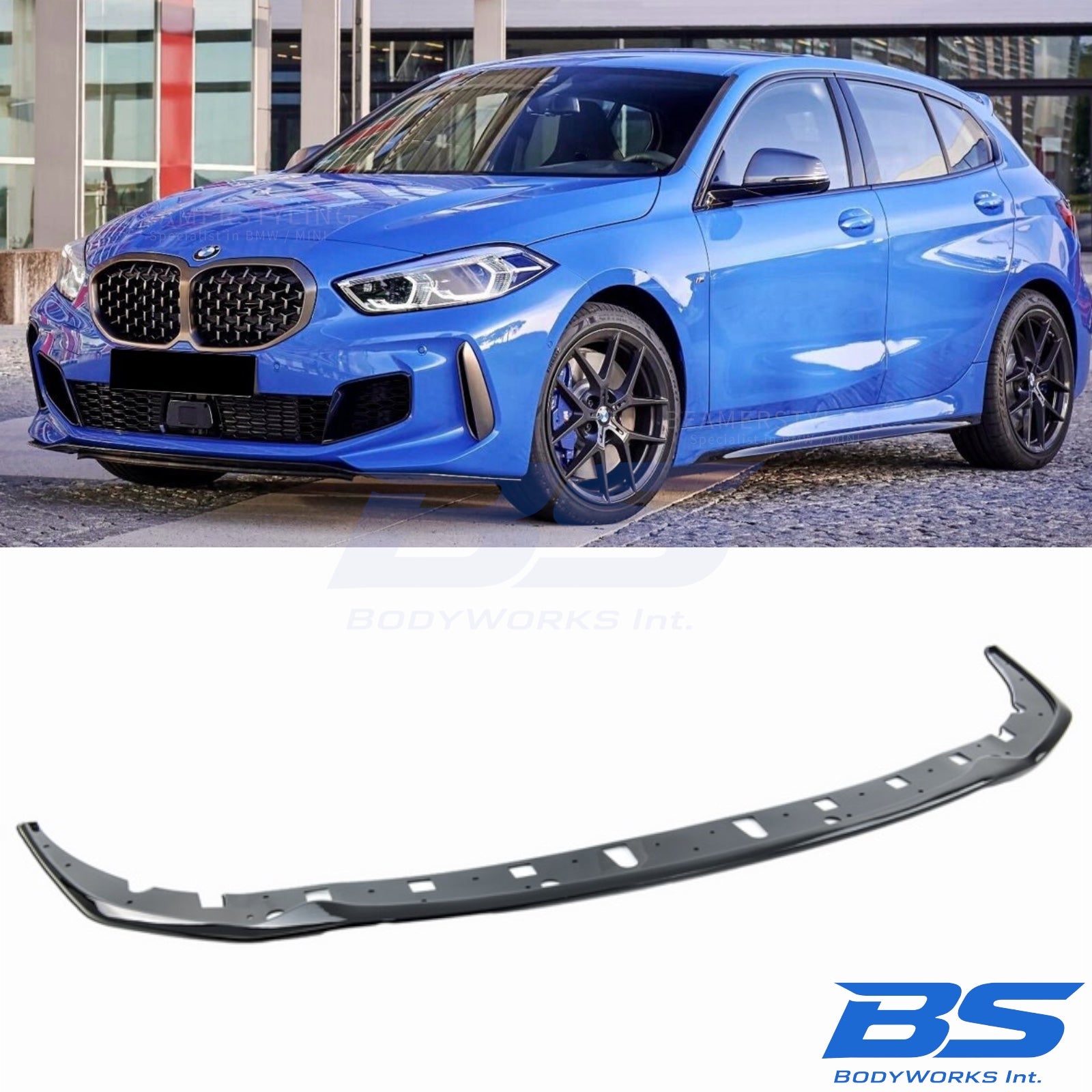 Front lip - BMW 1 Serie F40 - Performance look - Hoogglans Zwart | 2019-2025