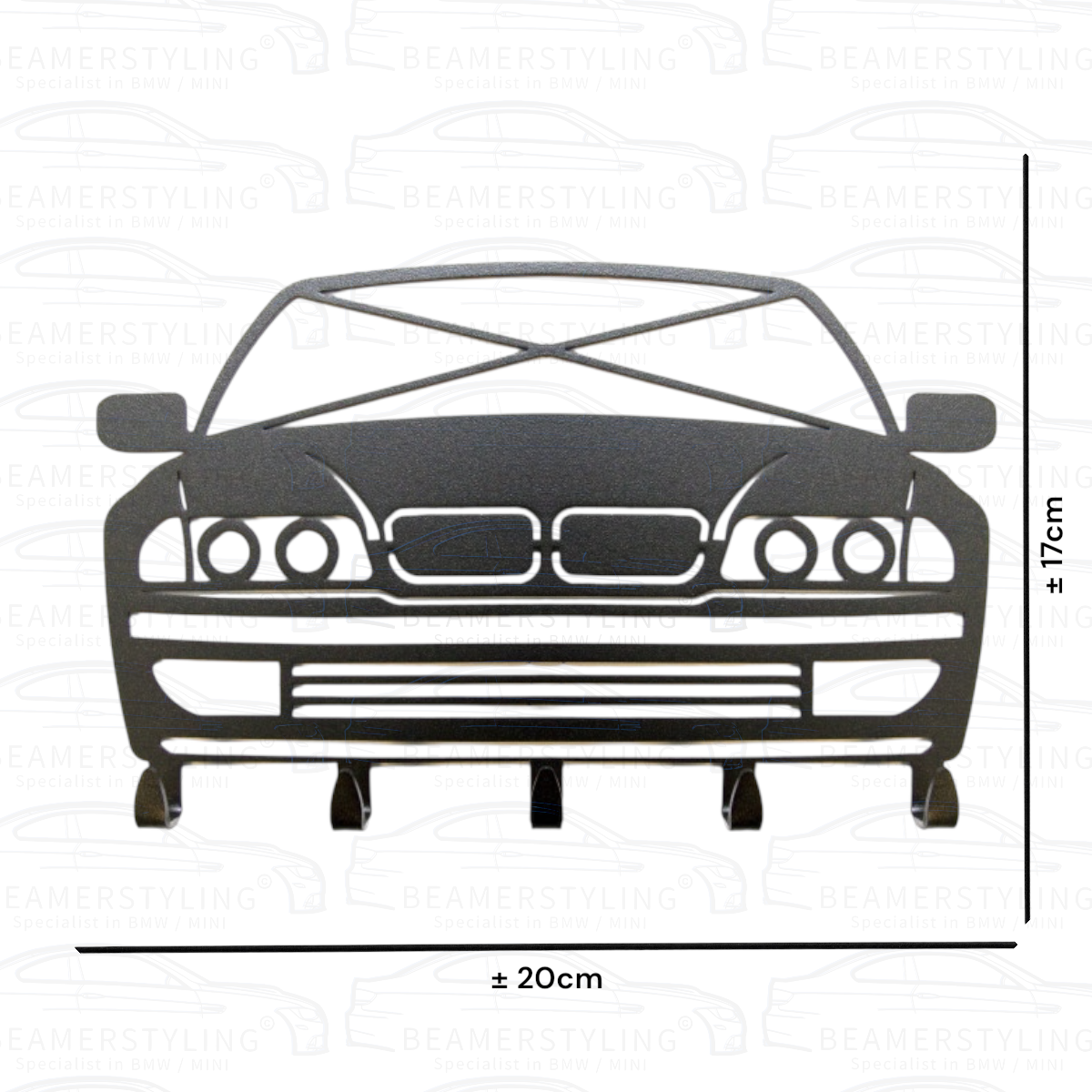 Sleutelrek - BMW E38 - Staal - Zwart | ±20x17cm