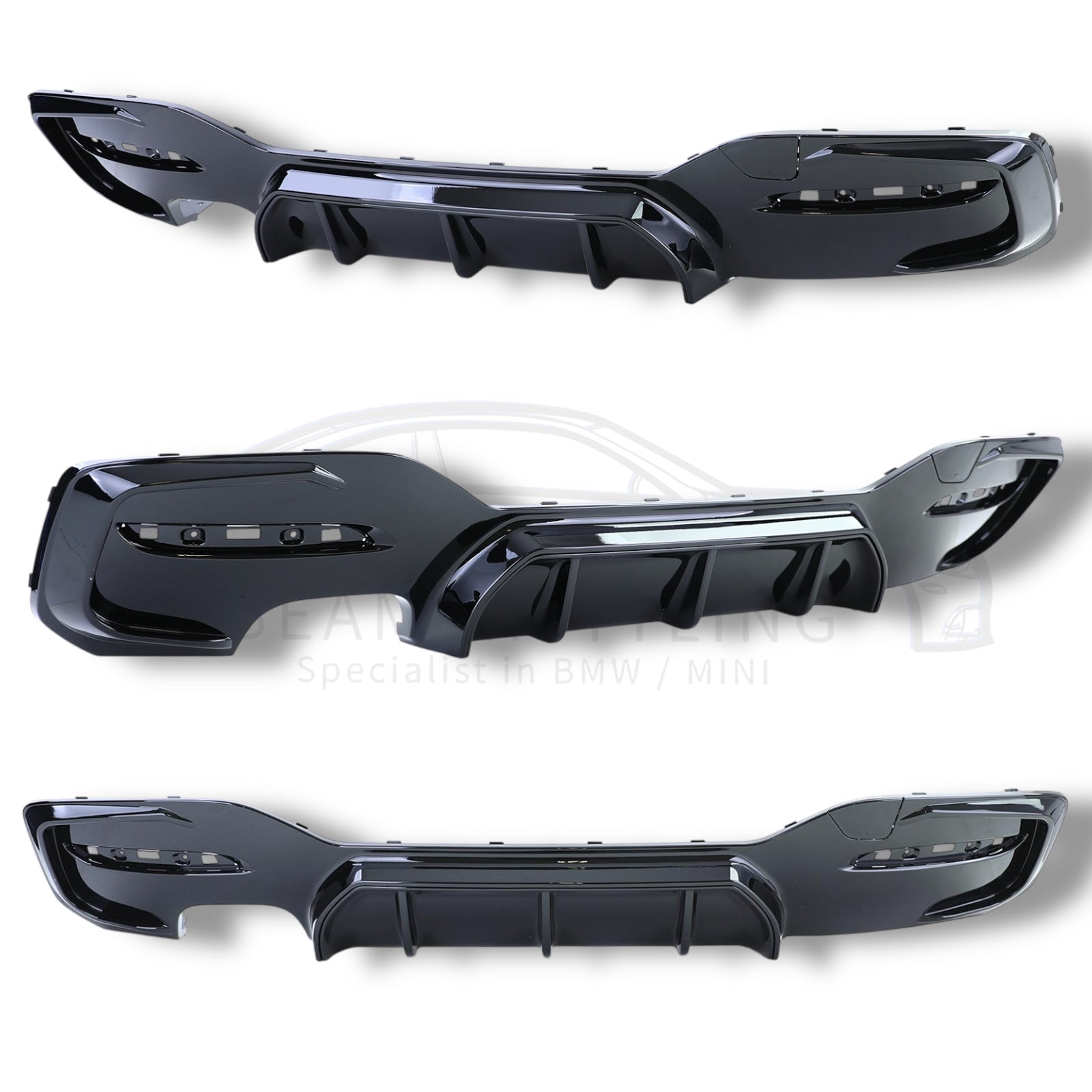 Diffuser - BMW 1 Serie F20LCI / F21LCI - M Performance Look - Hoogglans Zwart | 03/2015-2019