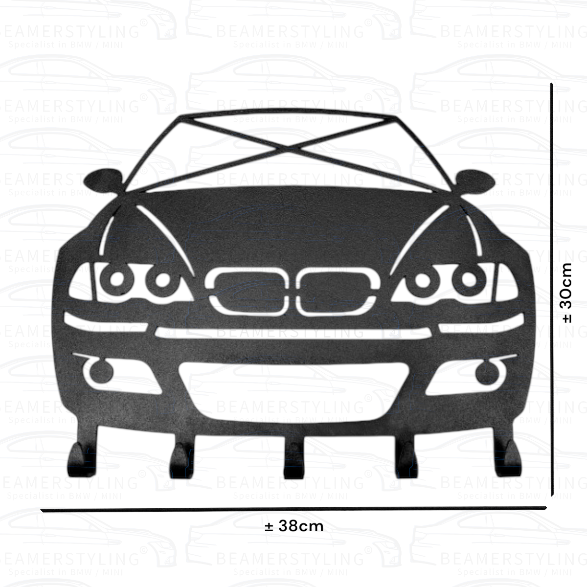 Kapstok - BMW E46 M3 - Staal - Zwart | ±38x30cm