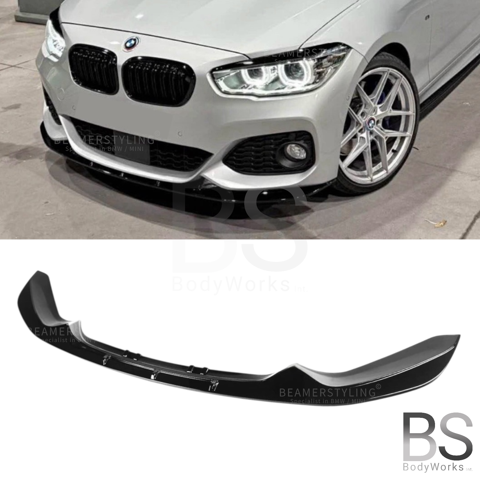 Front lip - BMW F20LCI / F21LCI - AK Look - Hoogglans Zwart | 2015-2019