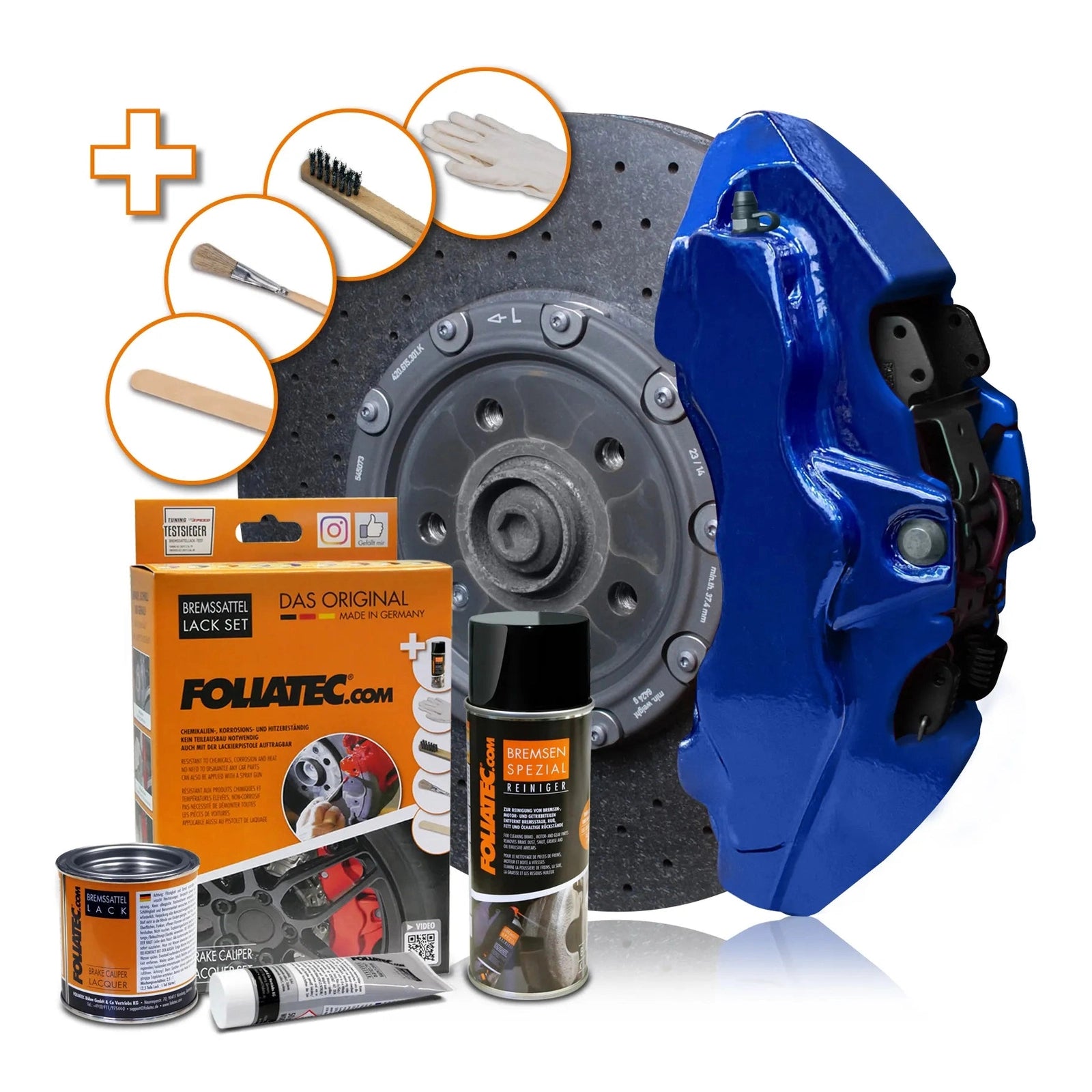 Foliatec® Remklauwverf - 3 Componenten Lak - Complete 7-Delige Kit | Performance Blue Metallic