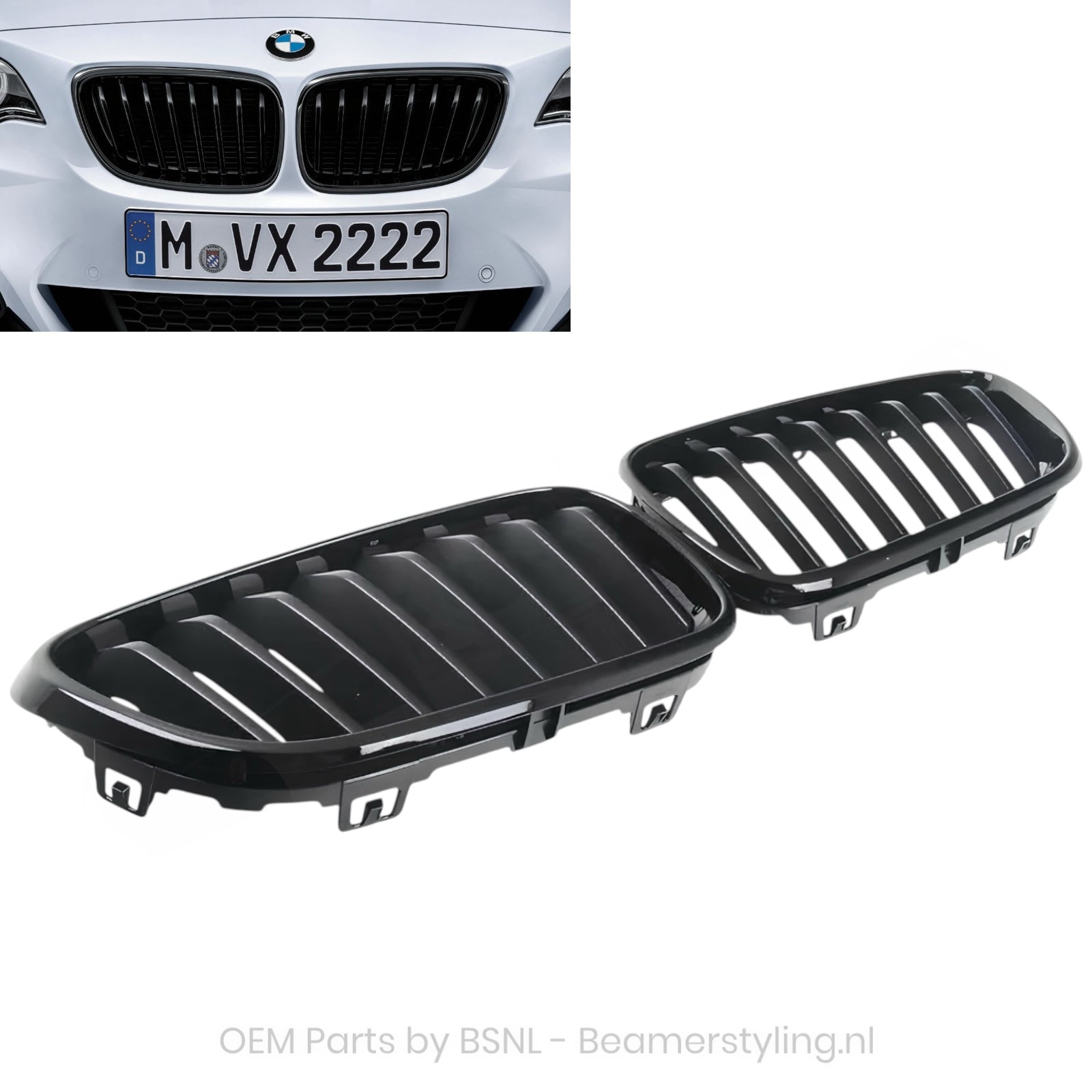 Nieren - BMW 2 Serie F22 / F23 - M Performance - 51712336815-816 | Origineel BMW