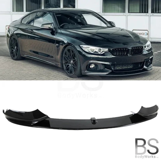 Front Lip - BMW F32 / F33 / F36 - M Performance Look - Hoogglans Zwart | 13-21