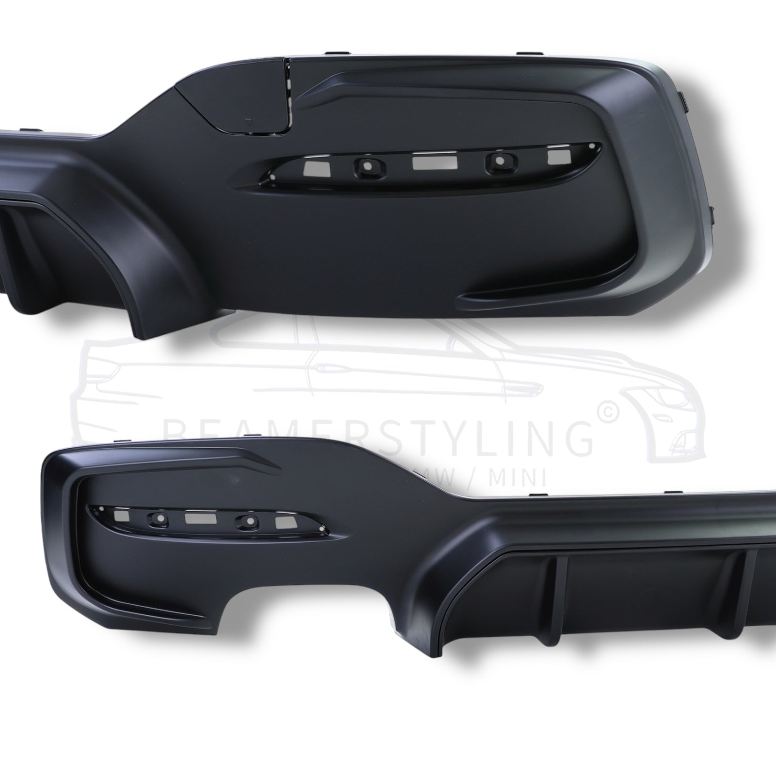 Diffuser - BMW 1 Serie F20LCI / F21LCI - M Performance Look - Mat Zwart | 03/2015-2019