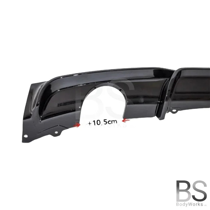 Diffuser - BMW F30 / F31 - M Performance Look - Hoogglans Zwart - 1 Uitlaat Links