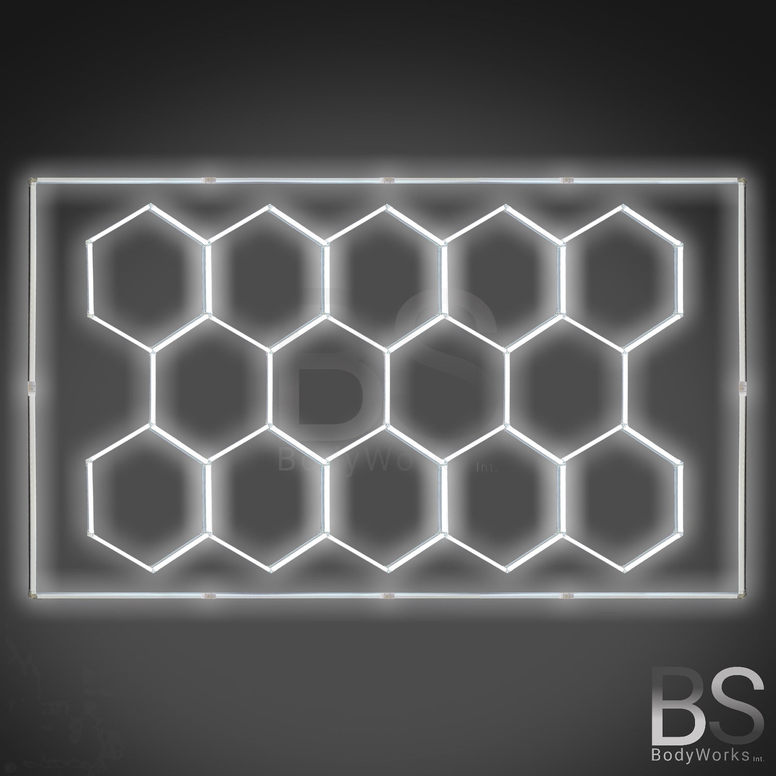 LED Hexagon Showroom Verlichting - 14 Velden | 2,44 X 4,85 M