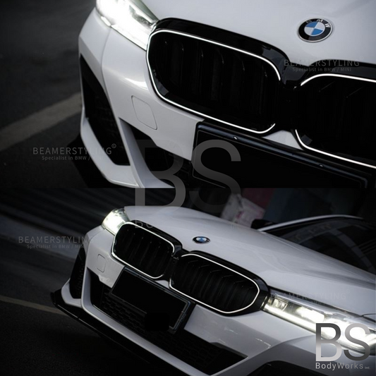 Nieren - BMW G30LCI / G31LCI - LED - M look - Hoogglans zwart - Compleet | 20-23