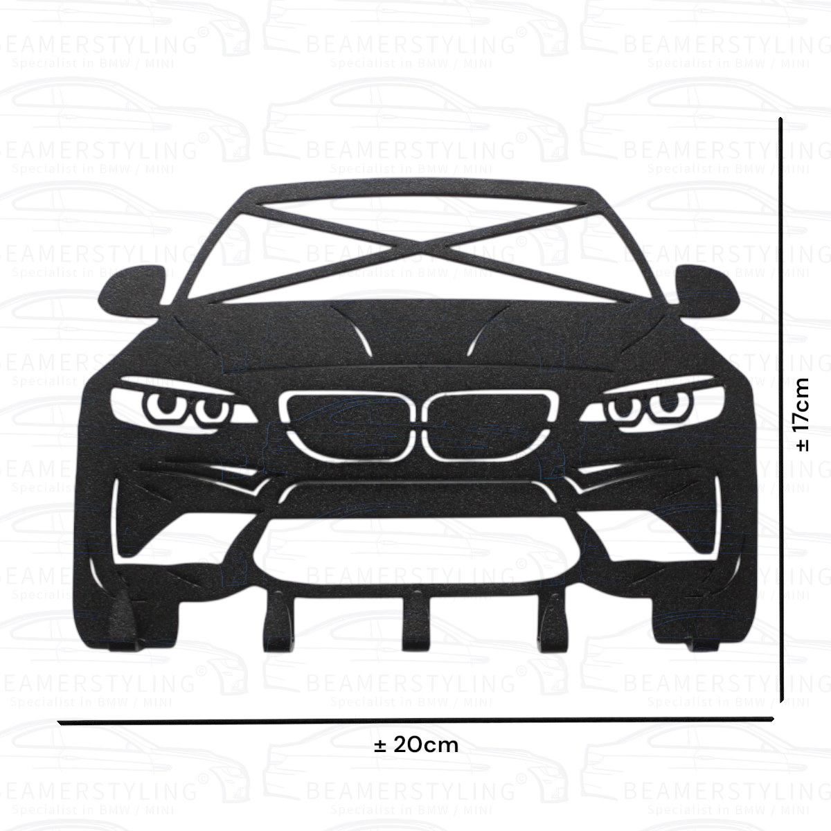 Sleutelrek - BMW F87 M2 - Staal - Zwart | ±20x17cm