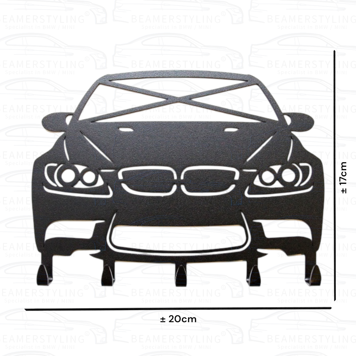 Sleutelrek - BMW E90 E92 E93 - Staal - Zwart | ±20x17cm