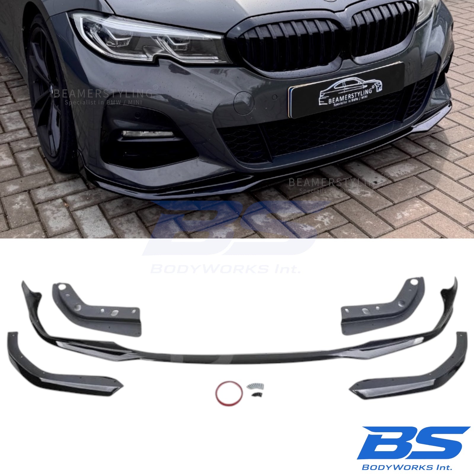 Front lip - BMW G20 / G21 - M Performance look - High gloss black | 19-22