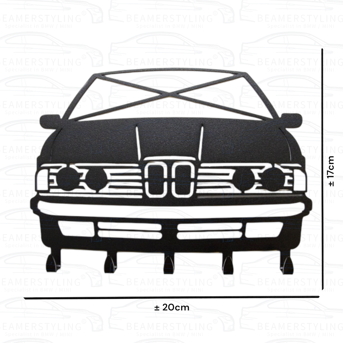 Sleutelrek - BMW E24 - Staal - Zwart | ±20x17cm