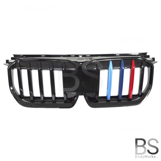 Nieren - BMW X1 U11 - MP look - M Kleuren - Hoogglans zwart | 2022+