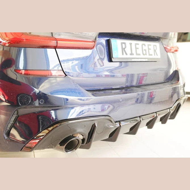 Diffuser - BMW G20 / G21 - Rieger Tuning - Met Trekhaak | 19-22 — Mat Zwart