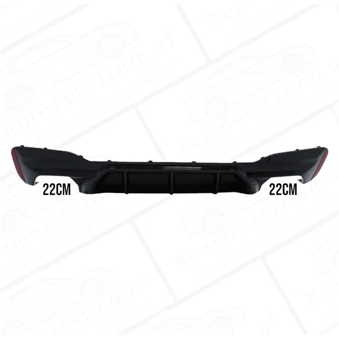 Diffuser - BMW G30 / G31 - M5 Look - Hoogglans Zwart - Incl Sierstukken Chroom