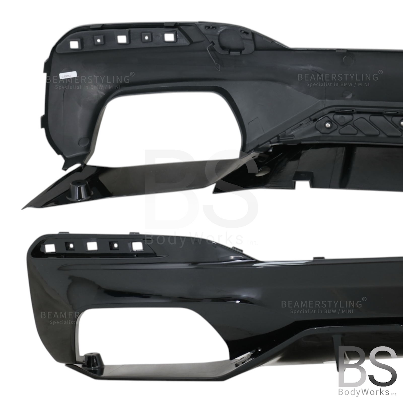 Diffuser - BMW G30 / G31 - M Performance Look - Voor 550i - Hoogglans Zwart | 17-23