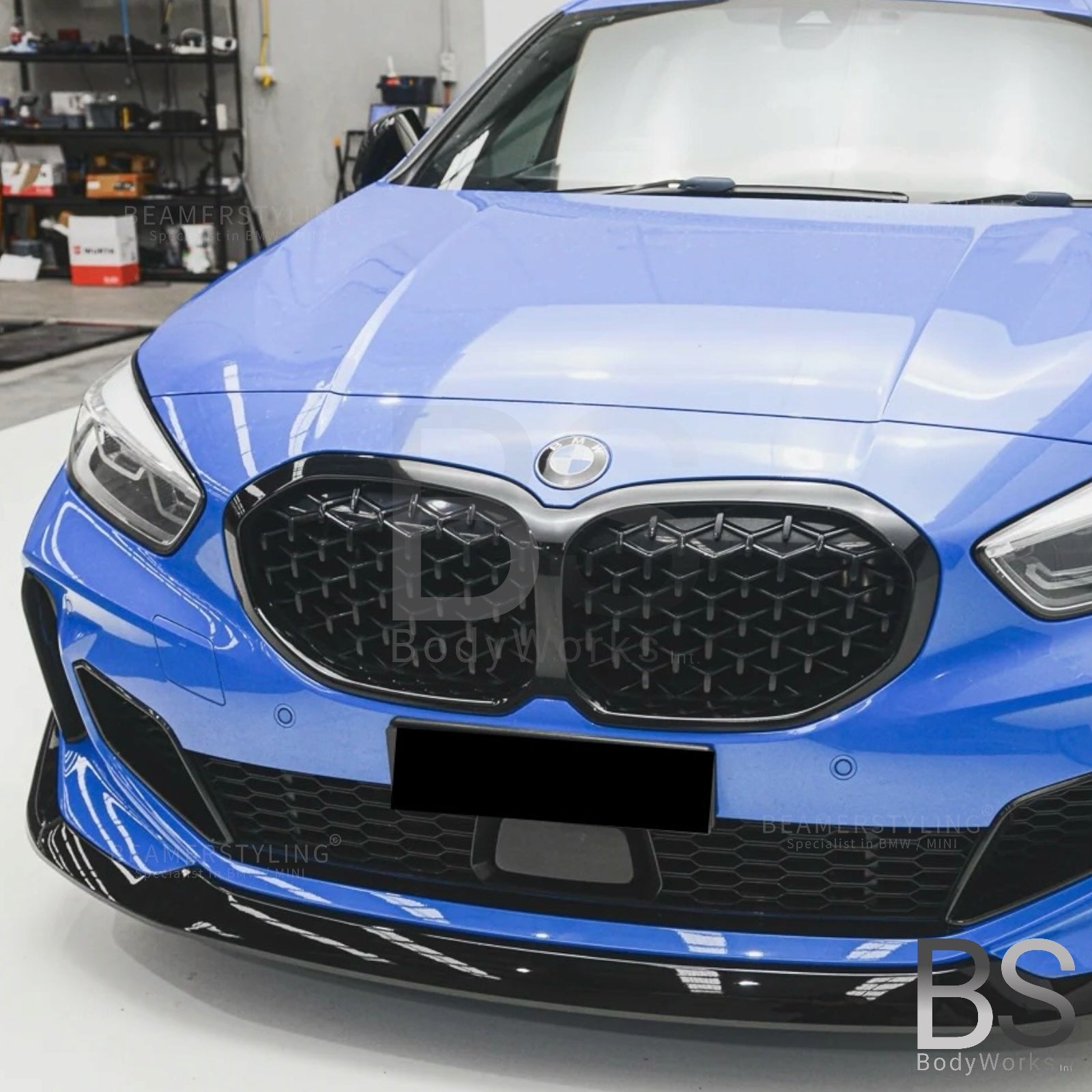 Nieren - BMW 1 Serie F40 - M135i look - Diamond - Hoogglans Zwart | 2019-2025