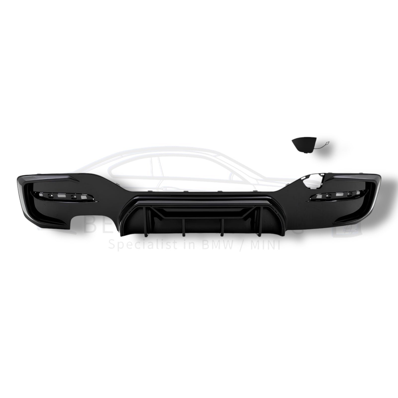 Diffuser - BMW 1 Serie F20LCI / F21LCI - Competition Look - Hoogglans Zwart | 03/2015-2019