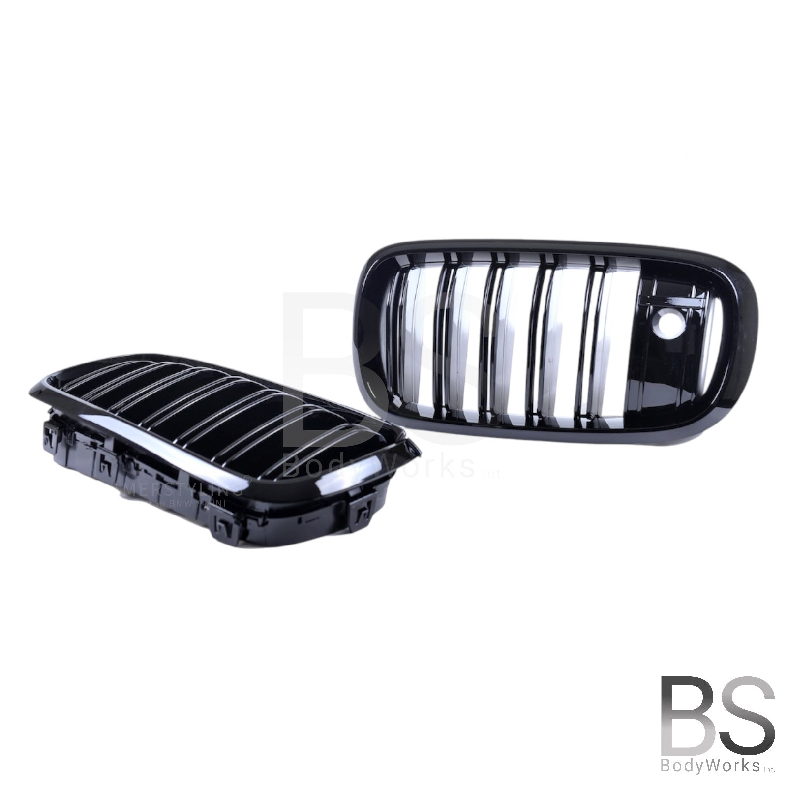 Nieren - BMW X5 F15 / F85 / X6 F16 / F86 - M Look  - Met Camera - Hoogglans Zwart | 2014-2019