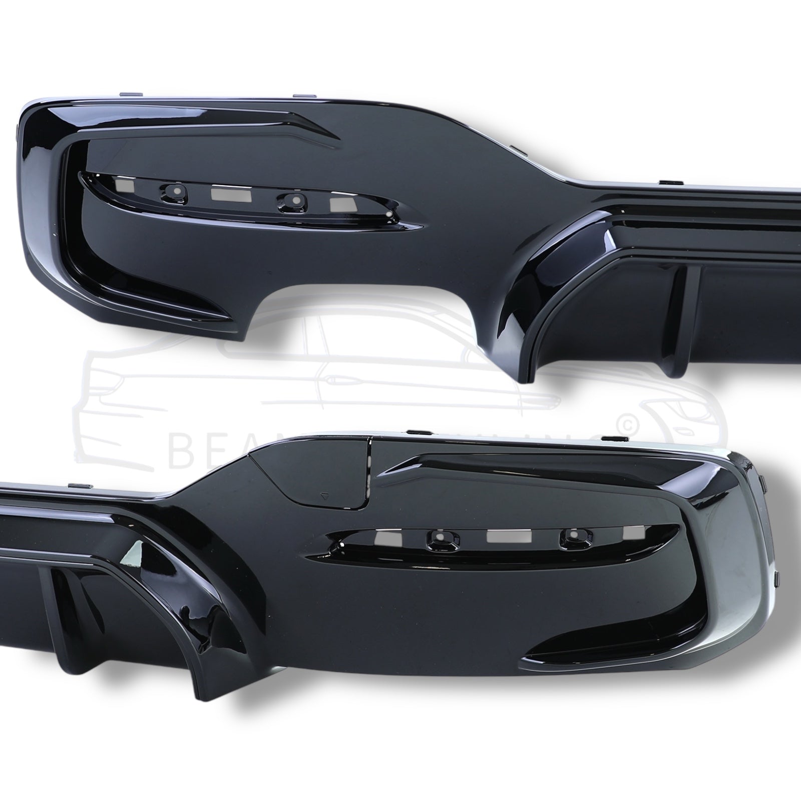 Diffuser - BMW 1 Serie F20LCI / F21LCI - M Performance Look - Hoogglans Zwart | 03/2015-2019