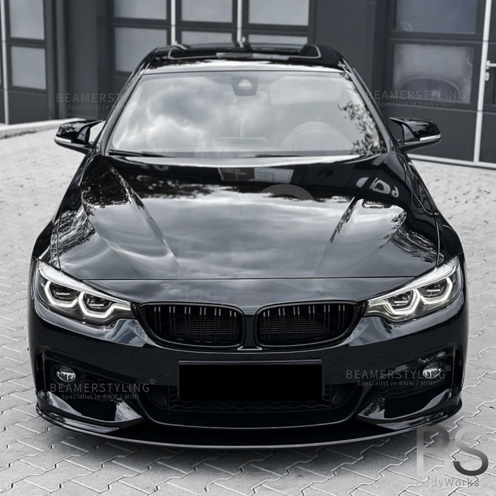 Front Lip - BMW F32 / F33 / F36 - M Performance Look - Hoogglans Zwart | 13-21