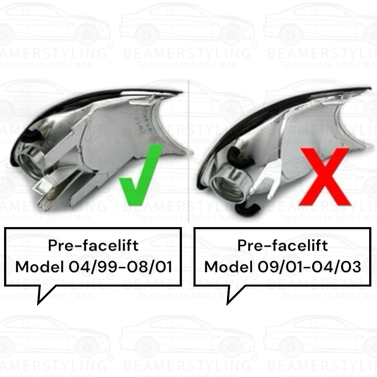 Knipperlichten Set - BMW E46 Coupé / Cabrio - Smoke / Chroom - Kristal Design | 1999-2001