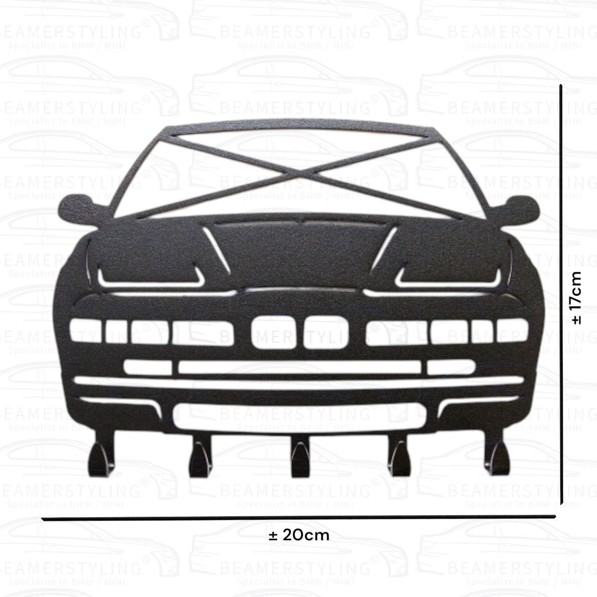 Sleutelrek - BMW E31 - Staal - Zwart | ±20x17cm