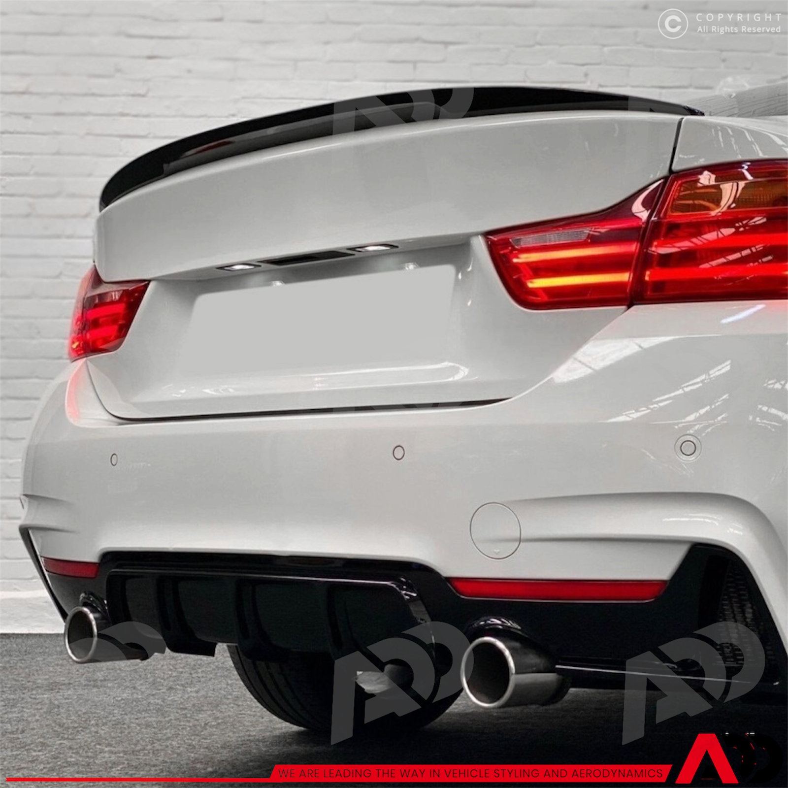 Spoiler - BMW F36 Gran Coupé - M Performance look V2 - Hoogglans zwart | 14-21