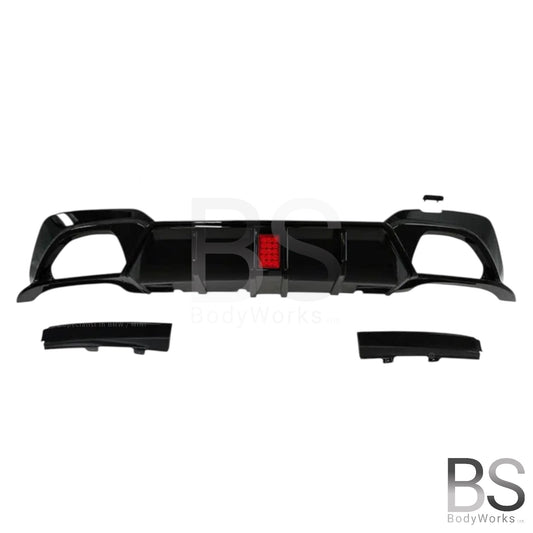 Diffuser - BMW G20 / G21 - Competition look - Met remlicht - Hoogglans zwart | 19-22