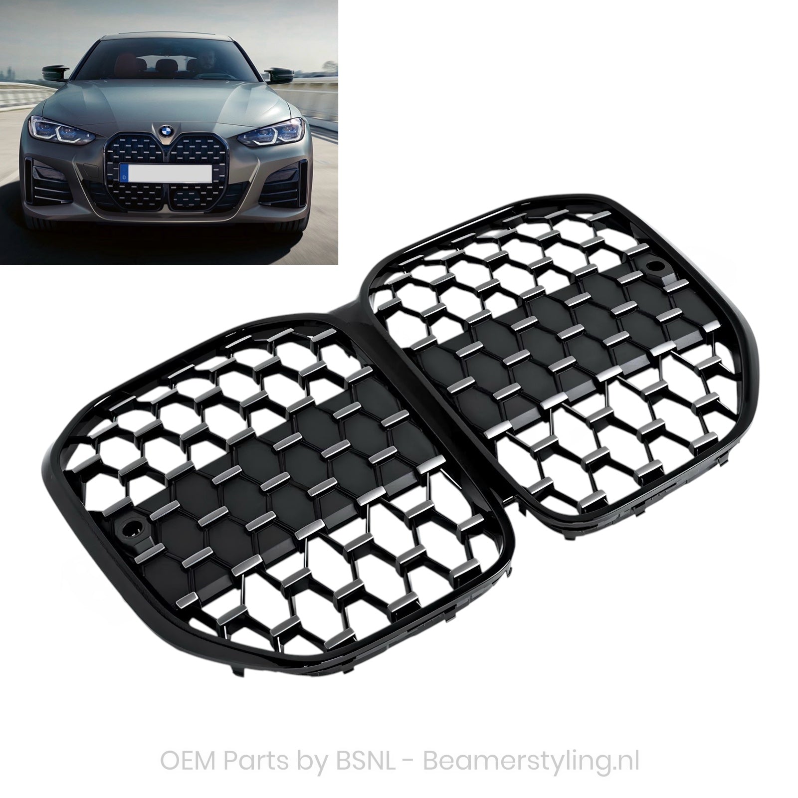 Nieren - BMW 4 Serie G22 / G23 - M Performance - Zonder Psap - 51138078548 | Origineel BMW