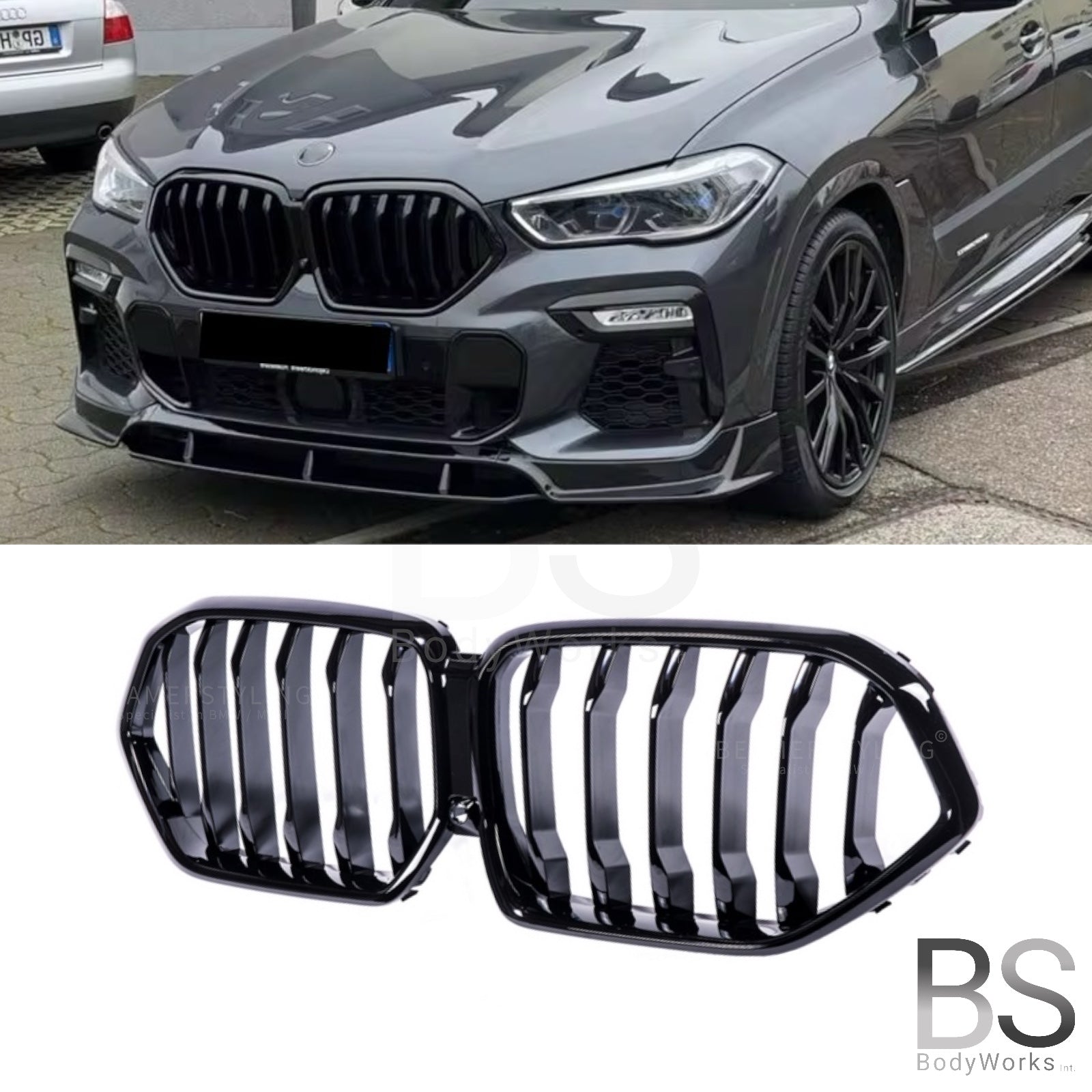 Nieren - BMW X6 G06 - Mp Look - Hoogglans Zwart | 2018-2023