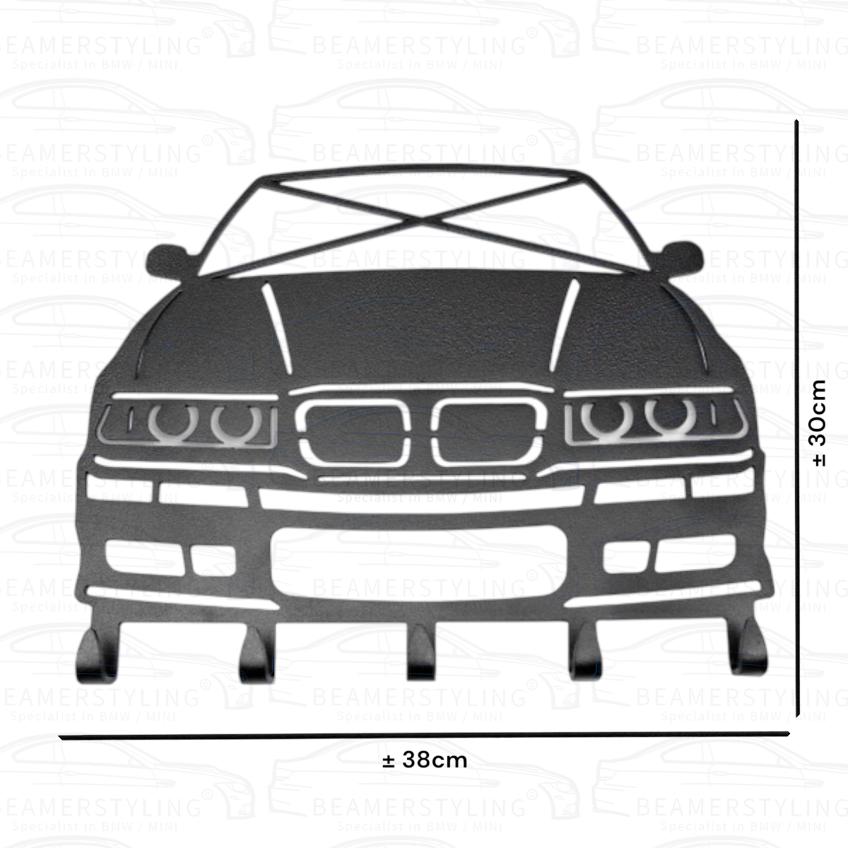 Kapstok - BMW E36 M3 - Staal - Zwart | ±38x30cm