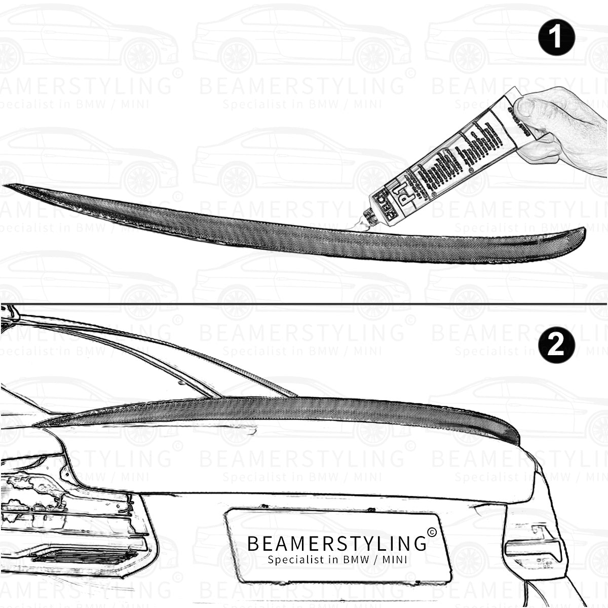 Spoiler - BMW F30 & M3 F80 - Performance Look - Hoogglans Zwart | 11-19