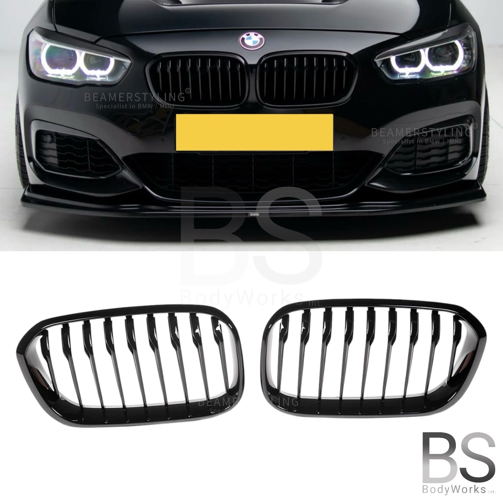 Nieren - BMW F20LCI / F21LCI - Hoogglans Zwart - M Performance Look | 2015-2019
