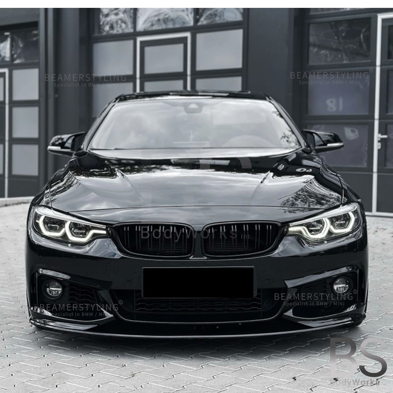 Front Lip - BMW F32 / F33 / F36 - M Performance Look - Hoogglans Zwart | 13-21