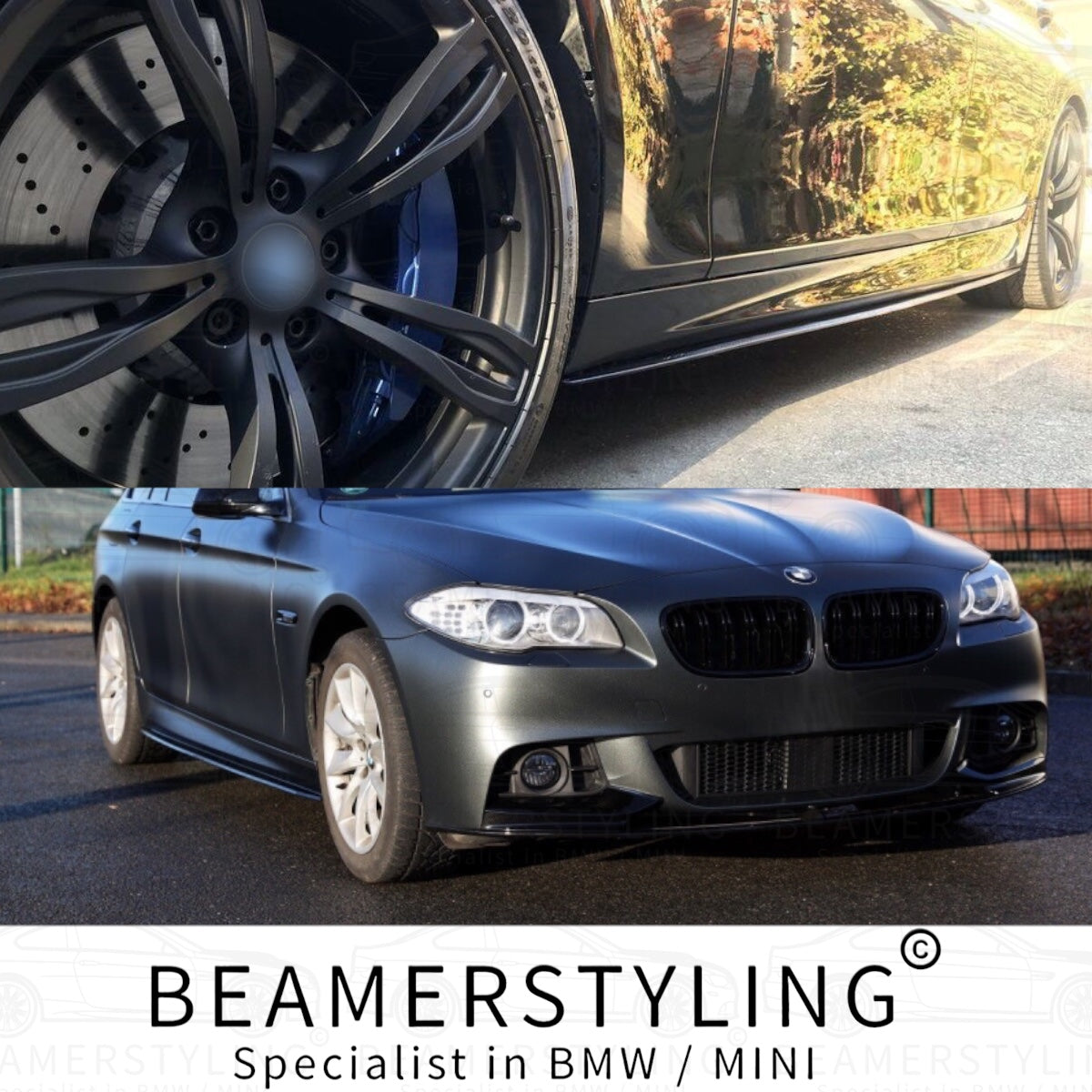 Side Skirts Extensions - BMW 5 Serie F10 / F11 - Hoogglans Zwart | 10-17