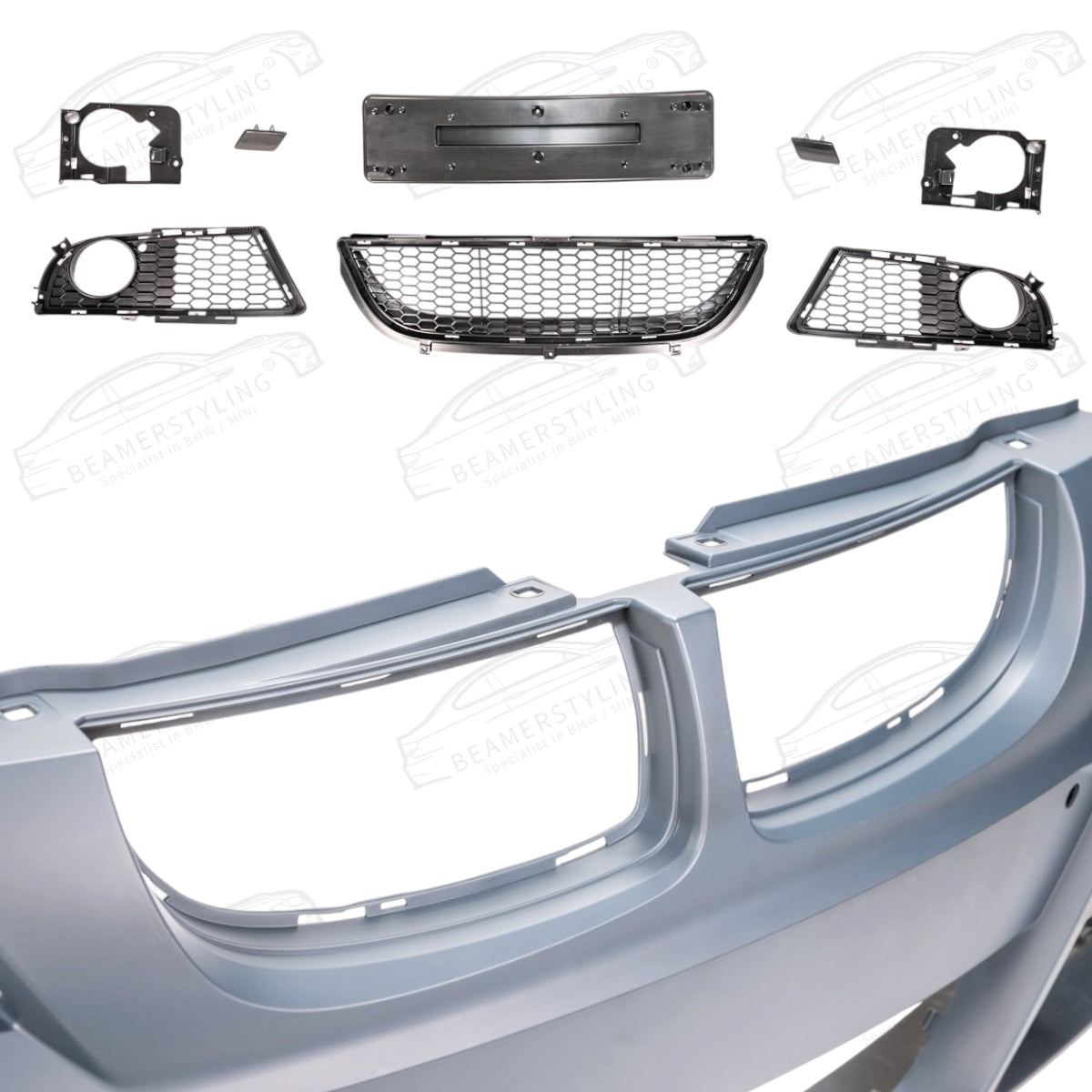 Voorbumper - BMW E90 / E91 - LCI M Pakket look - Met PDC & SRA | 2005-2008