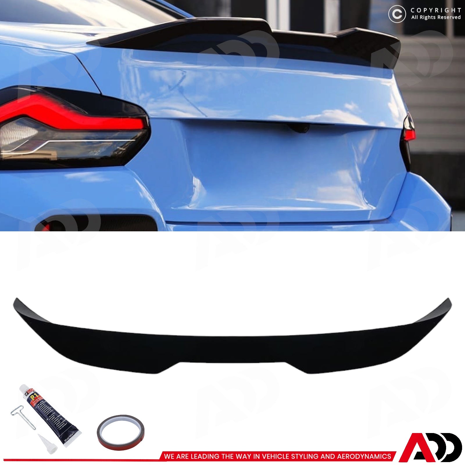Spoiler - BMW G42 / G87 M2 Coupé  - M Performance style - Hoogglans zwart | 22+