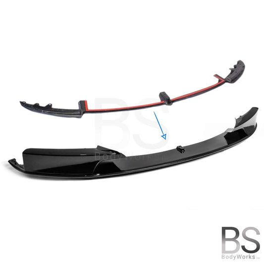 Front Lip - BMW F30 / F31 - M Performance Look V2 - Hoogglans Zwart | 11-19