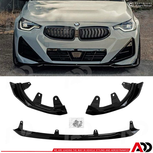 Front Lip - BMW 2 Serie G42 Coupé - M Performance look - Hoogglans Zwart | 2021+