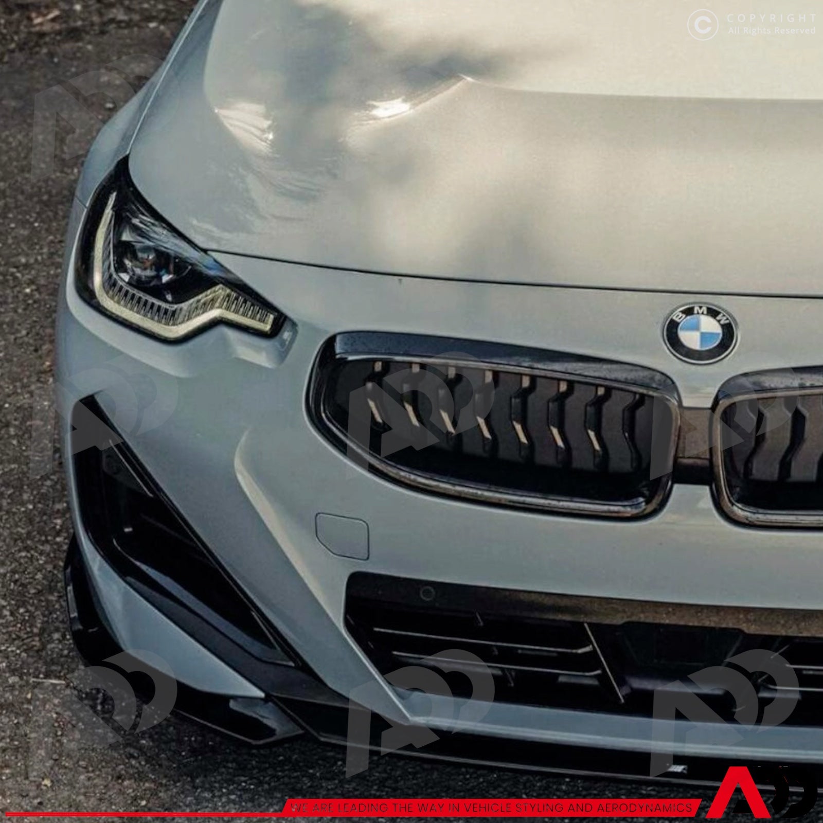 Front Lip - BMW 2 Serie G42 Coupé - M Performance look - Hoogglans Zwart | 2021+