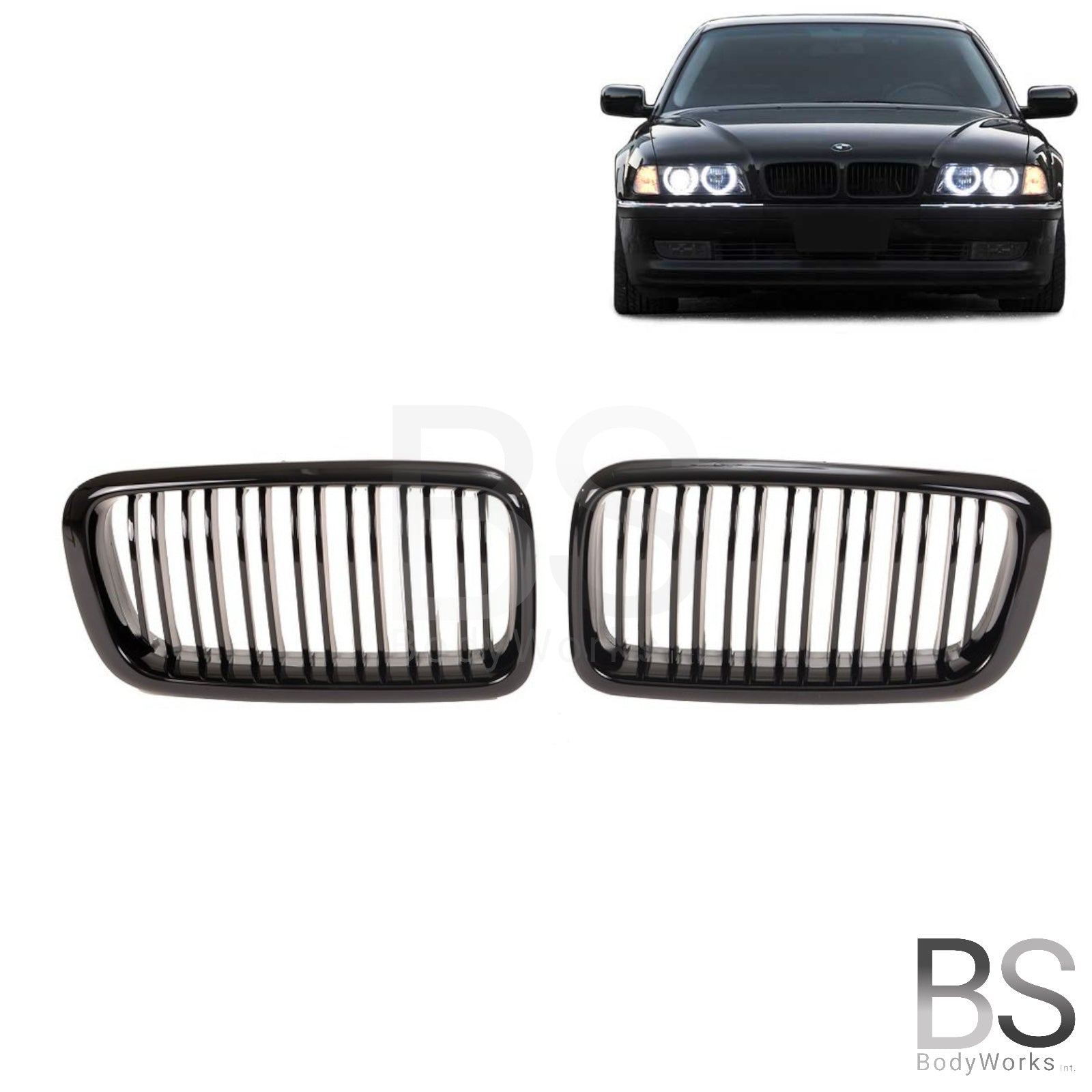 Nieren - BMW 7 Serie E38 - M Look - Hoogglans Zwart | 1994-2002