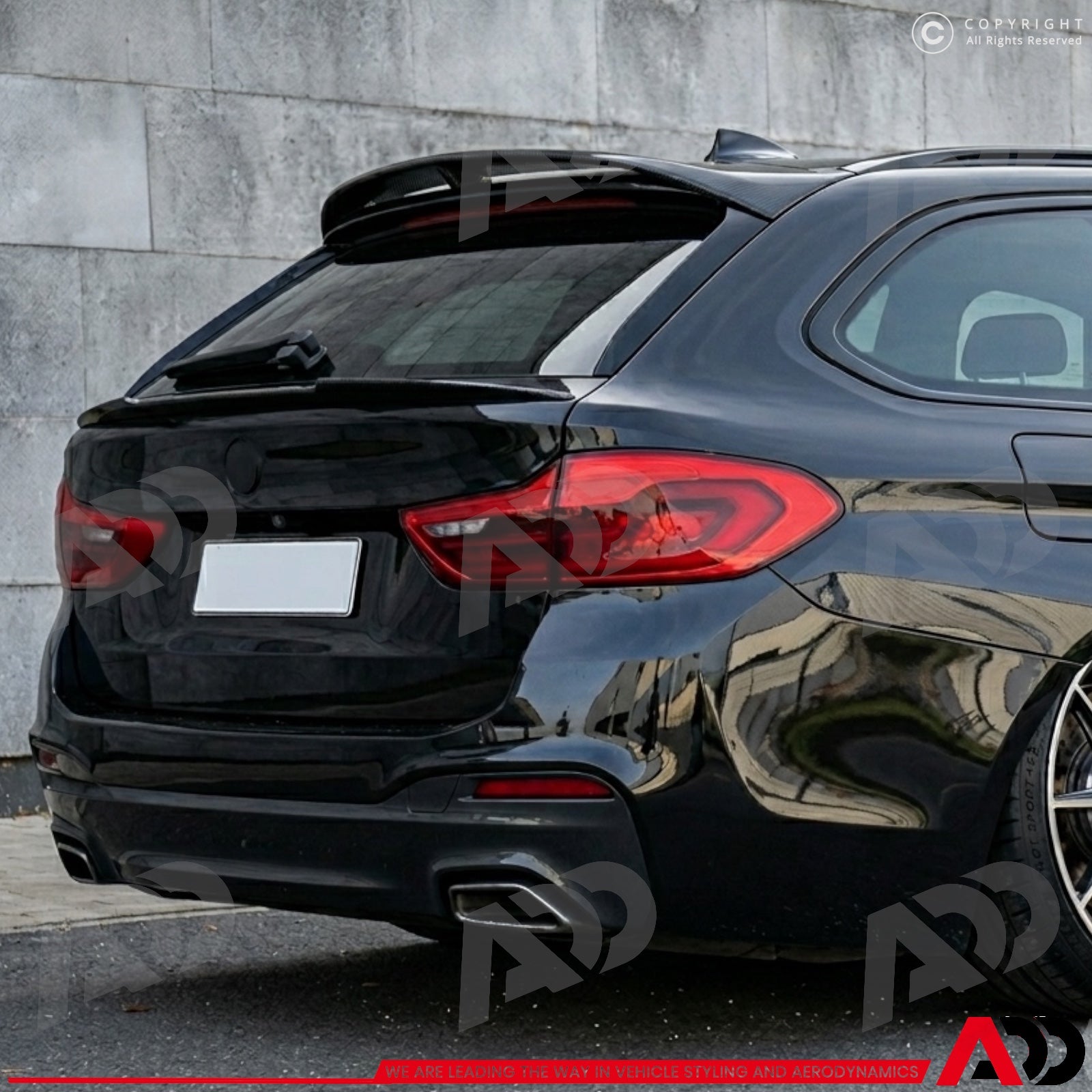 Dakspoiler - BMW 5 Serie G31 Touring - M Performance look - Hoogglans Zwart | 2017-2024
