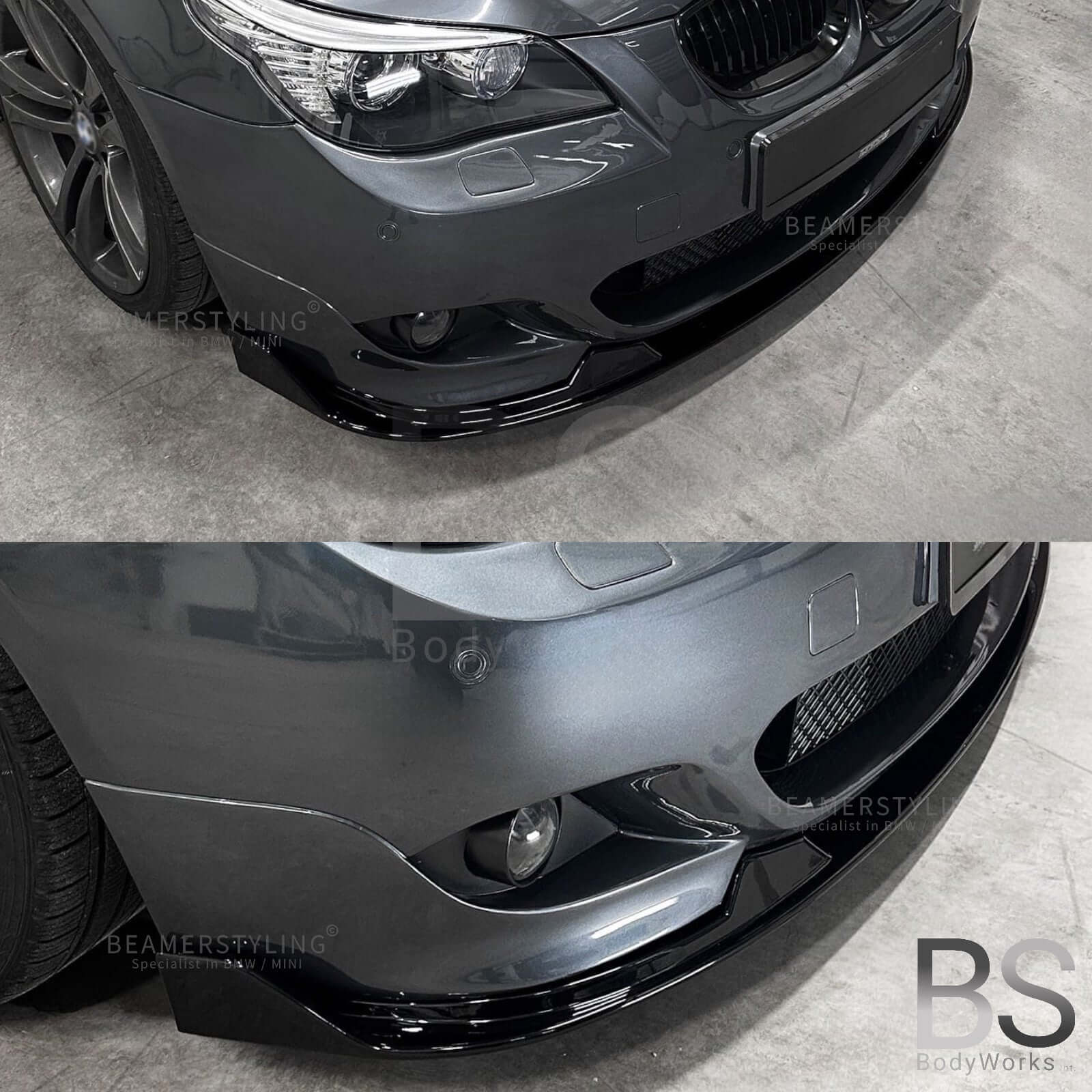 Front Lip - BMW 5 Serie E60 / E61 - Hamann Look V2 - Hoogglans Zwart | 03-10